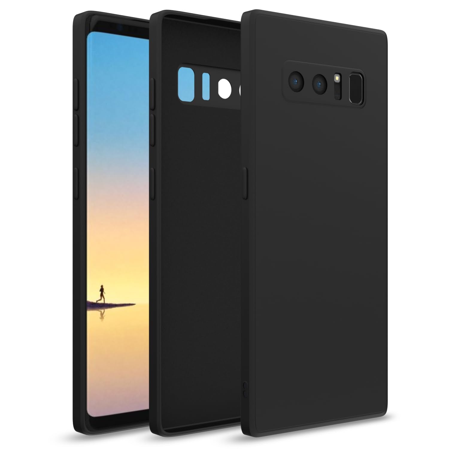 Pikkme black Liquid Silicone mobile back cover for Samsung Note 8