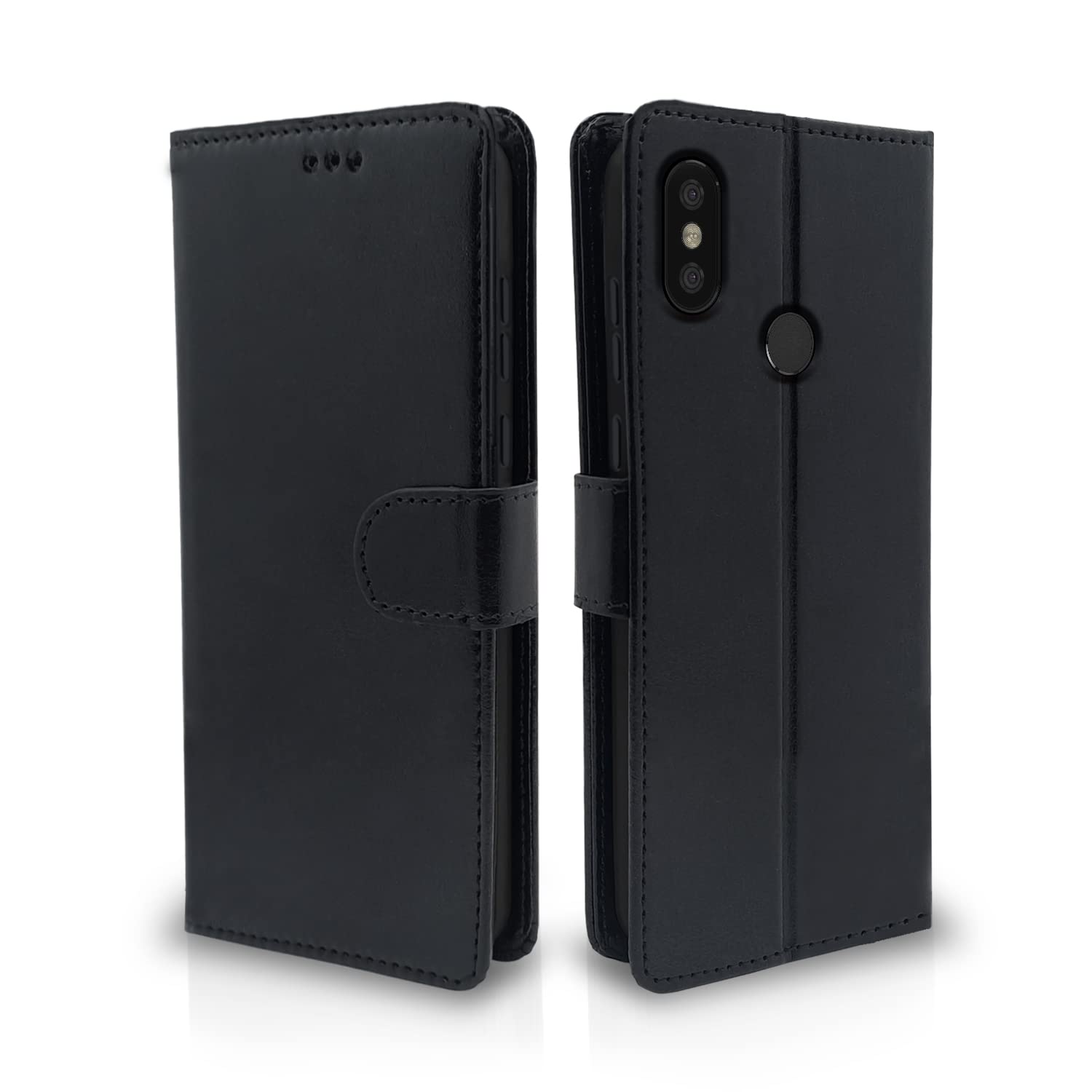 Mi A2 mobile flip cover in black by Pikkme