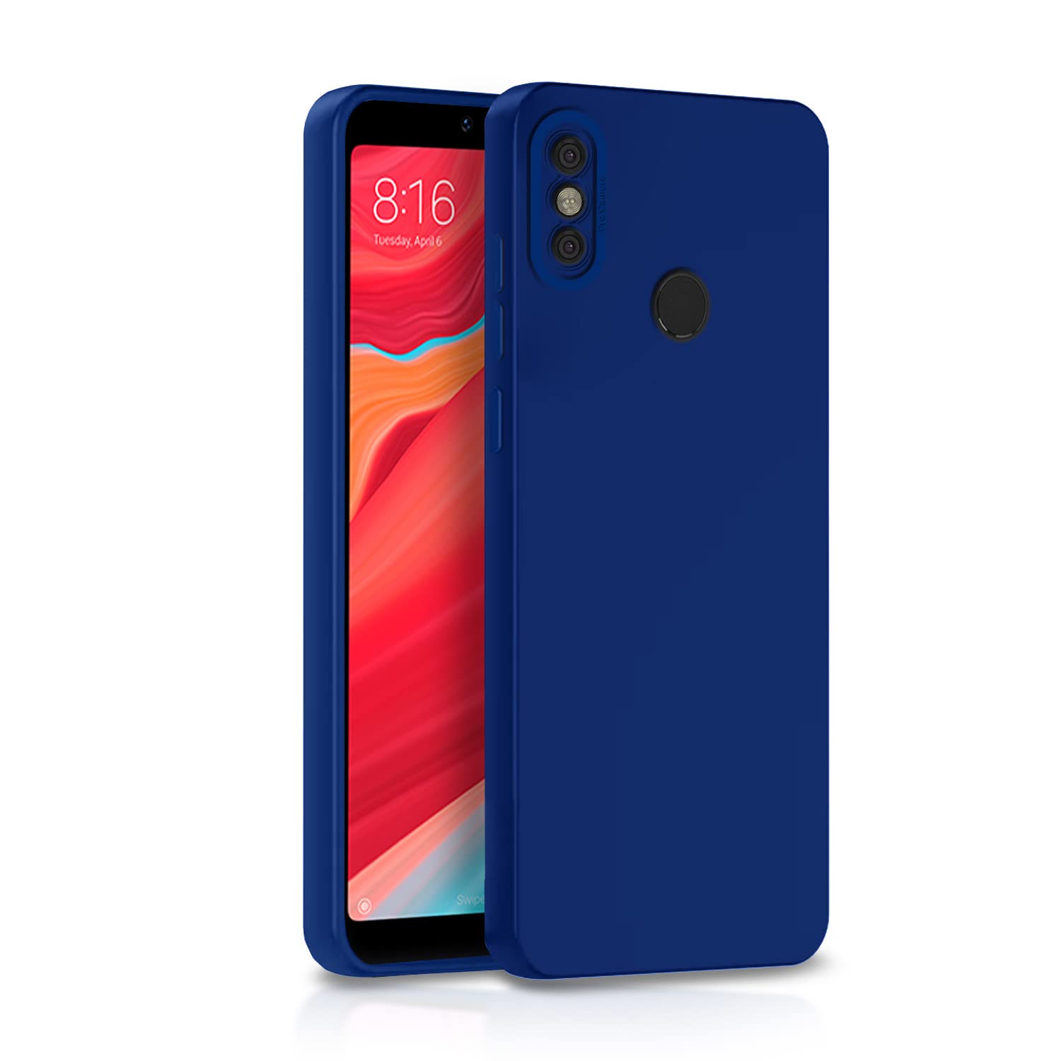  Mi Redmi Y2 Liquid Silicone Back Cover-Blue