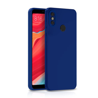  Mi Redmi Y2 Liquid Silicone Back Cover-Blue