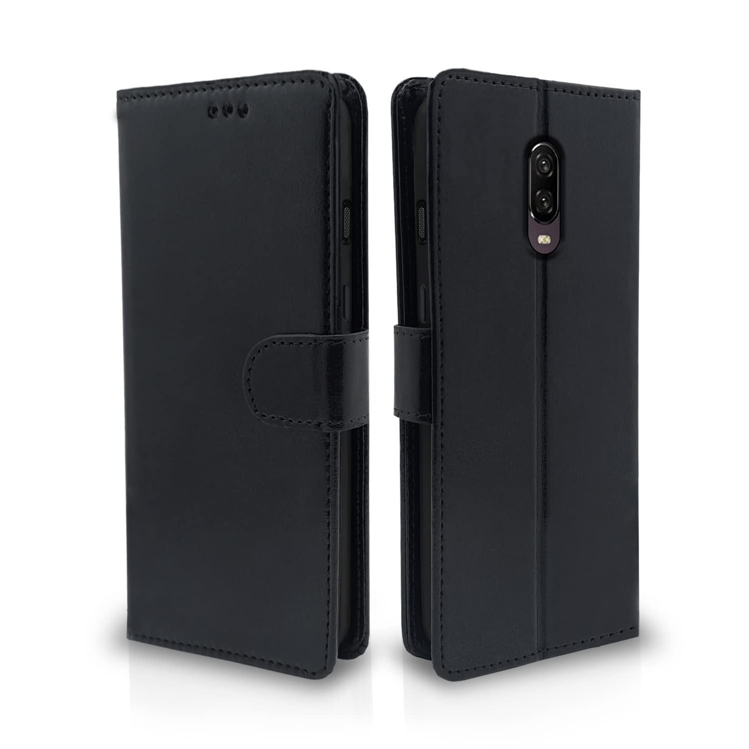 Pikkme black wallet flip cover for OnePlus 6T