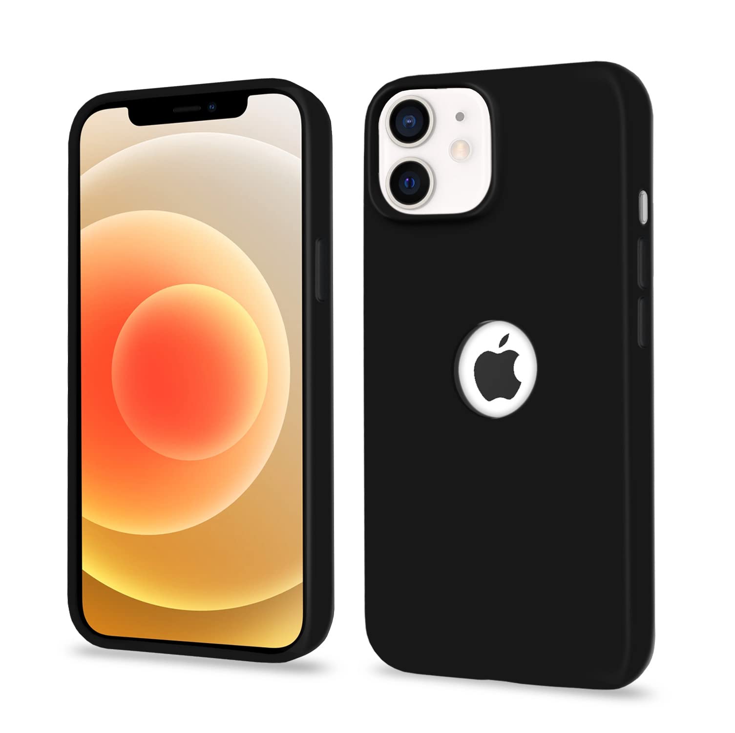Black Soft Silicone mobile cover for iPhone 12 Mini – Pikkme