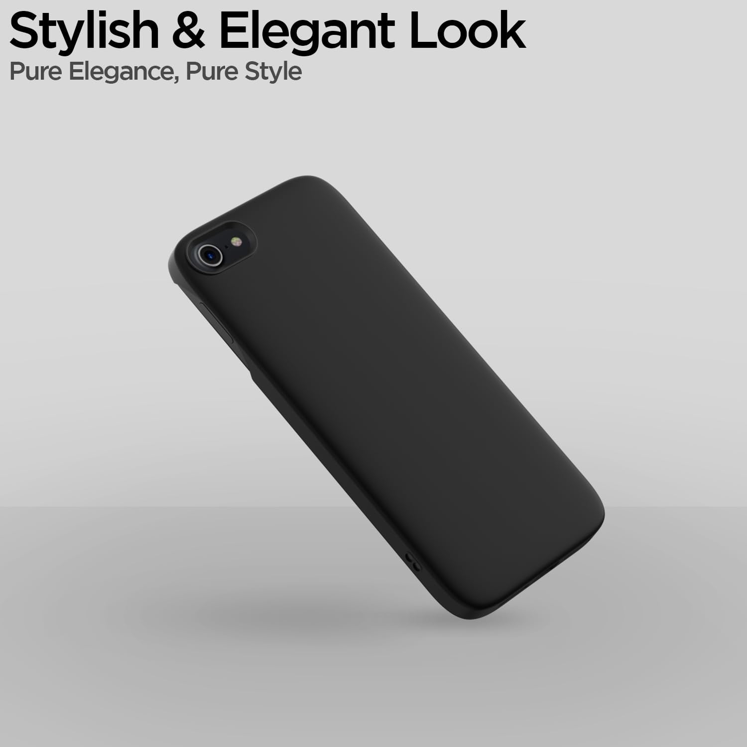 Pikkme iPhone 7/8 / SE 2020 SideCut Soft Matte Silicone Back Cover(Black)