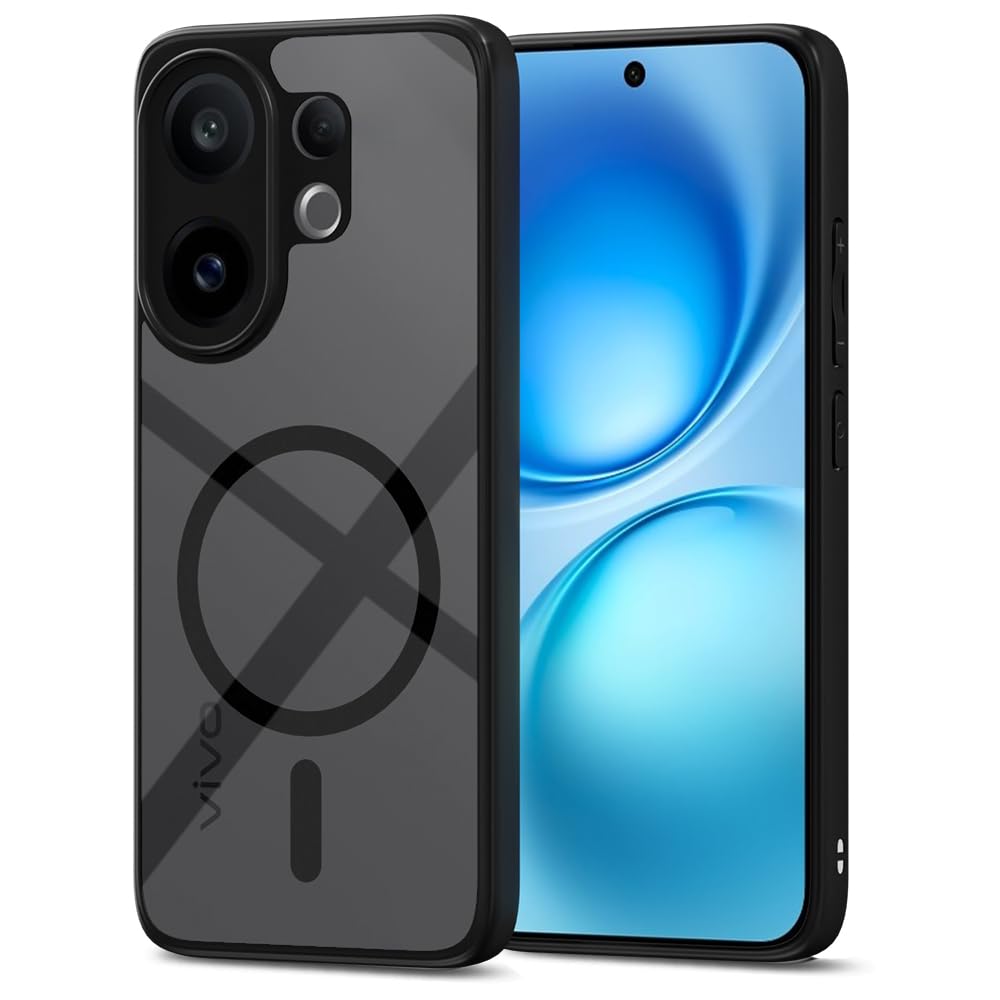 Pikkme Vivo X200 Pro 5G Eagle 2 Mag-Safe Shockproof Hard Transparent Back Cover (Black)