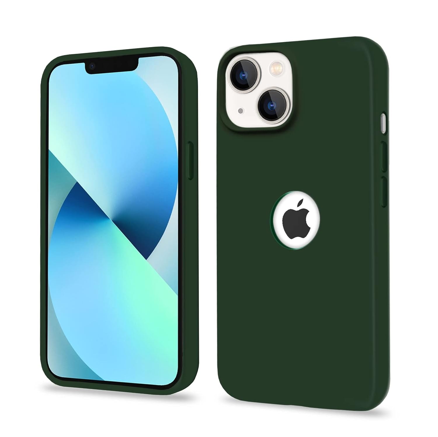 iPhone 13 Mini Super Soft Silicone Back Cover (Atrovirens)