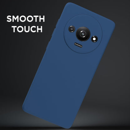 Pikkme Redmi A3 Liquid Silicone Back Cover (Blue)