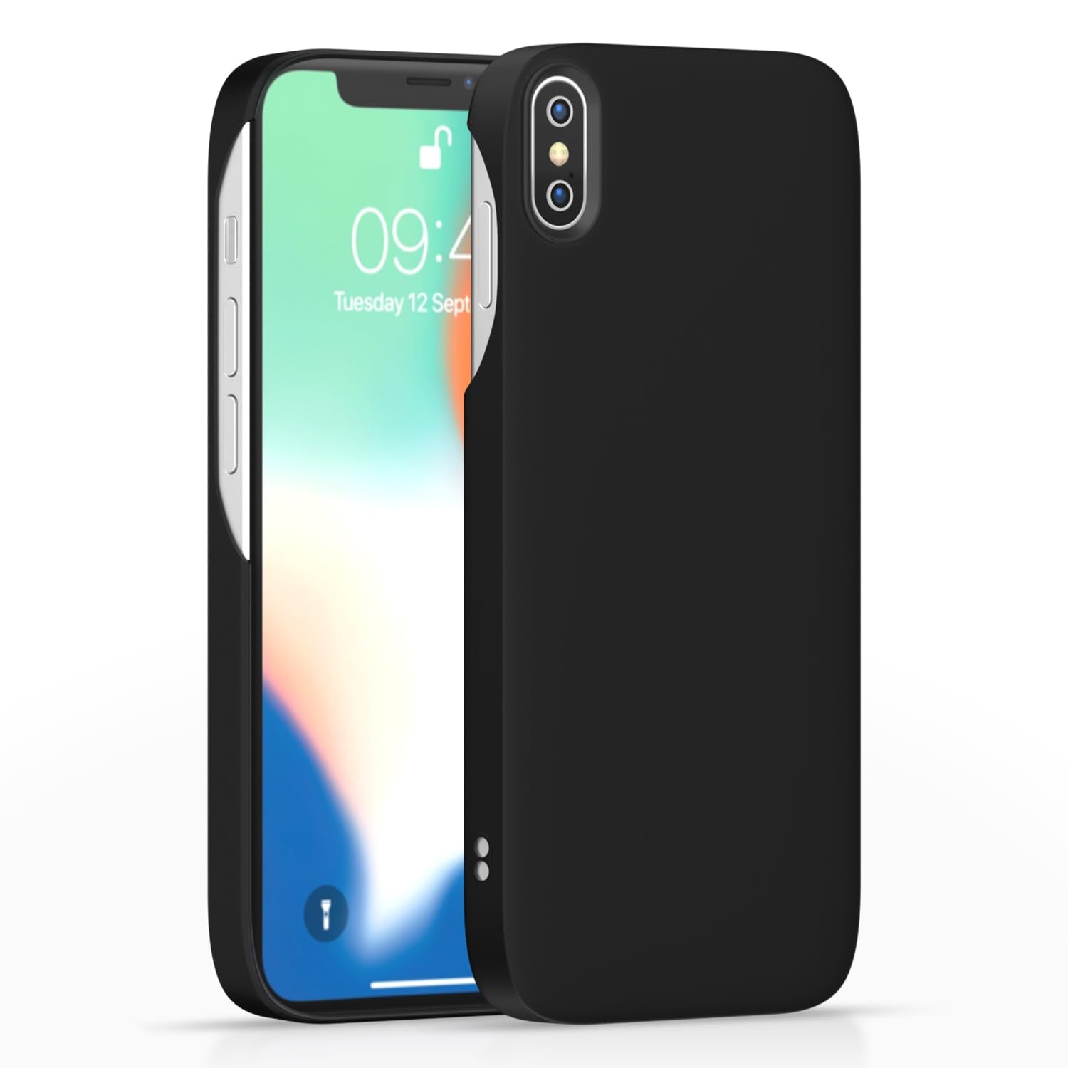 iPhone X/Xs SideCut Soft Matte Silicone Back Cover -Black