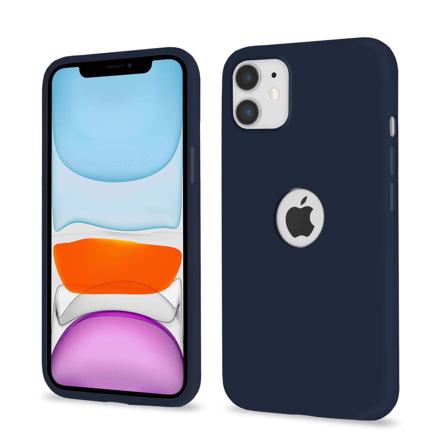 Pikkme dark blue Soft Silicone mobile back cover for iPhone 11