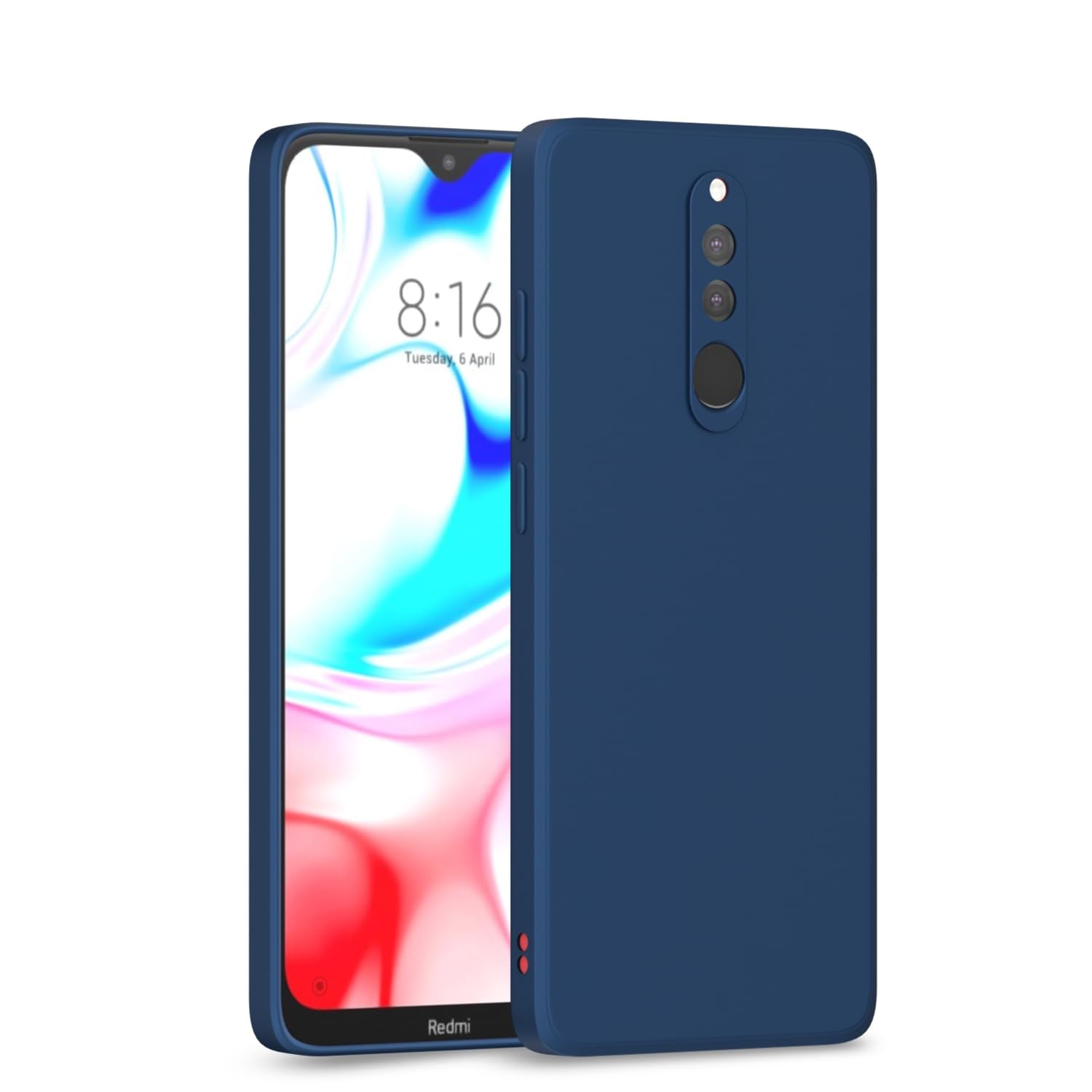 Pikkme Redmi 8 / Redmi 8A Dual Soft Matte Silicone Shockproof Case (Blue)