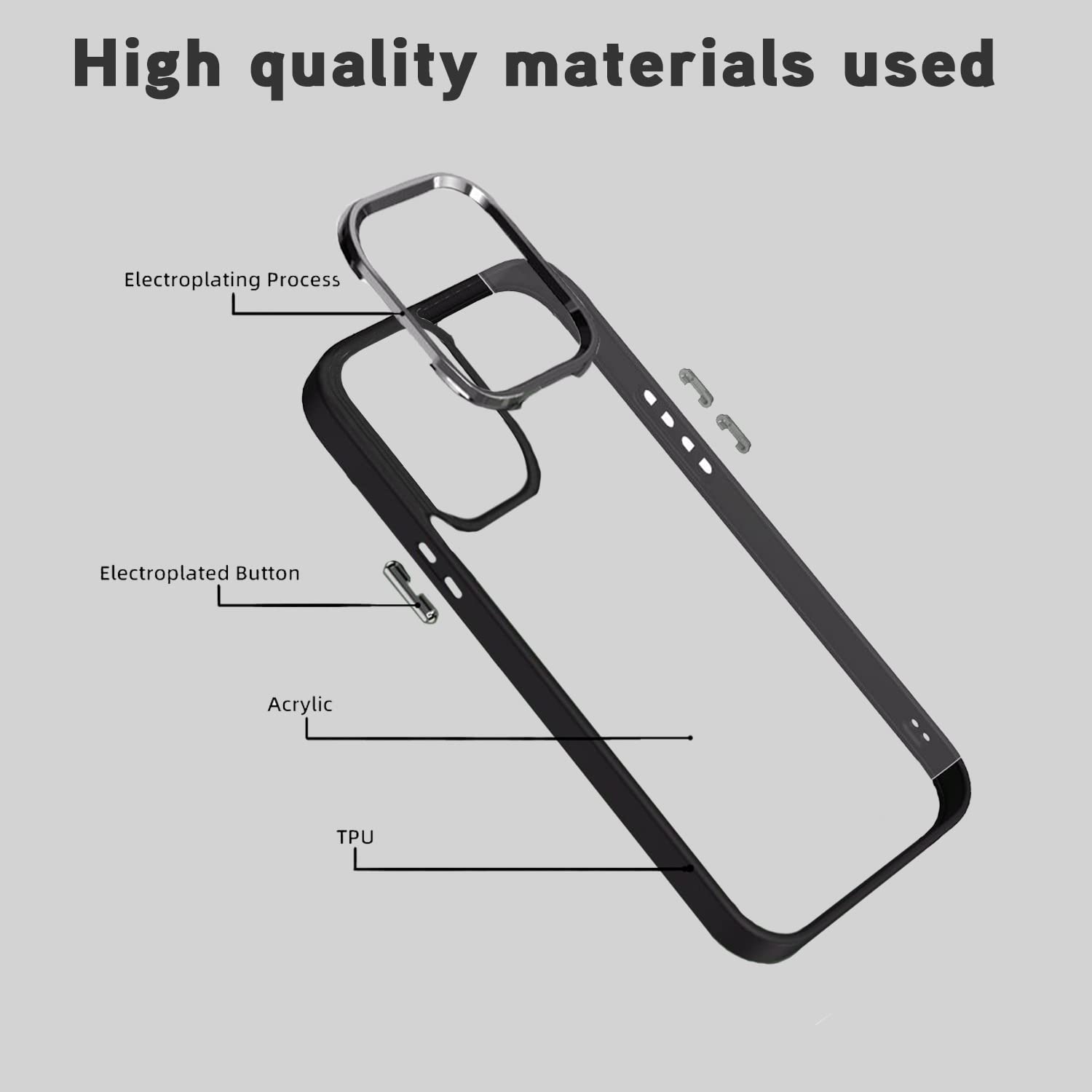 Pikkme Oppo Reno 7 Pro 5G Oppo Reno 7 Pro 5G Chrome Metal Ring Back Cover (Black)