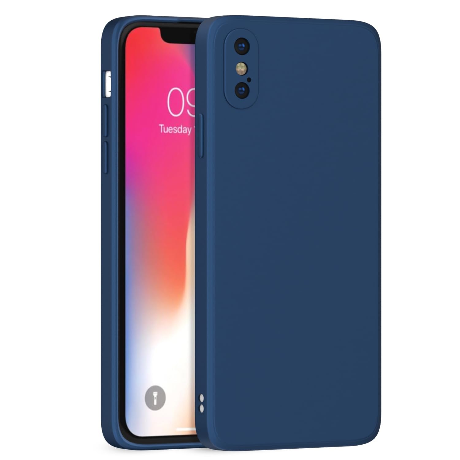 Pikkme iPhone X/XS Soft Matte Liquid Silicone Slim Back Cover | Blue