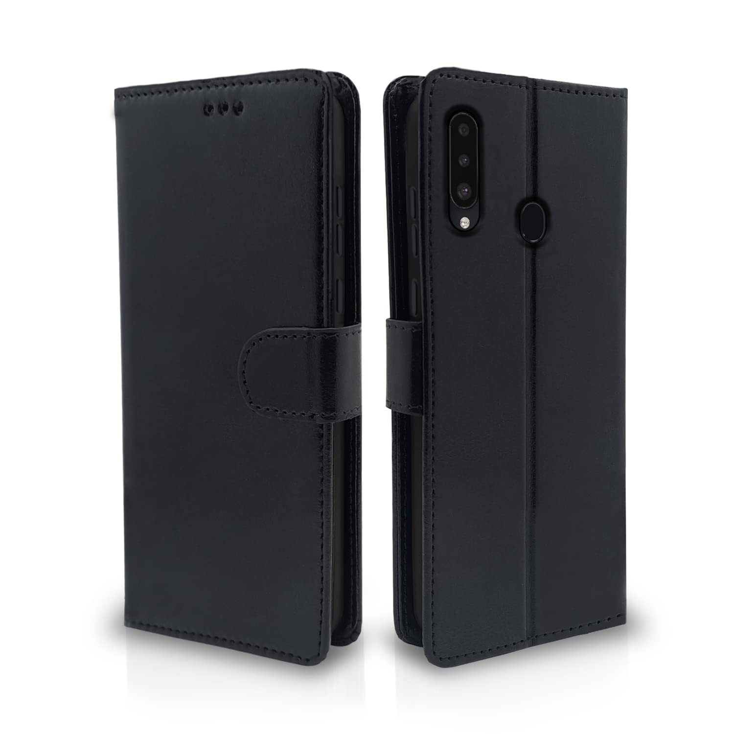   Samsung Galaxy A20s Vintage  Flip Cover  - Black 