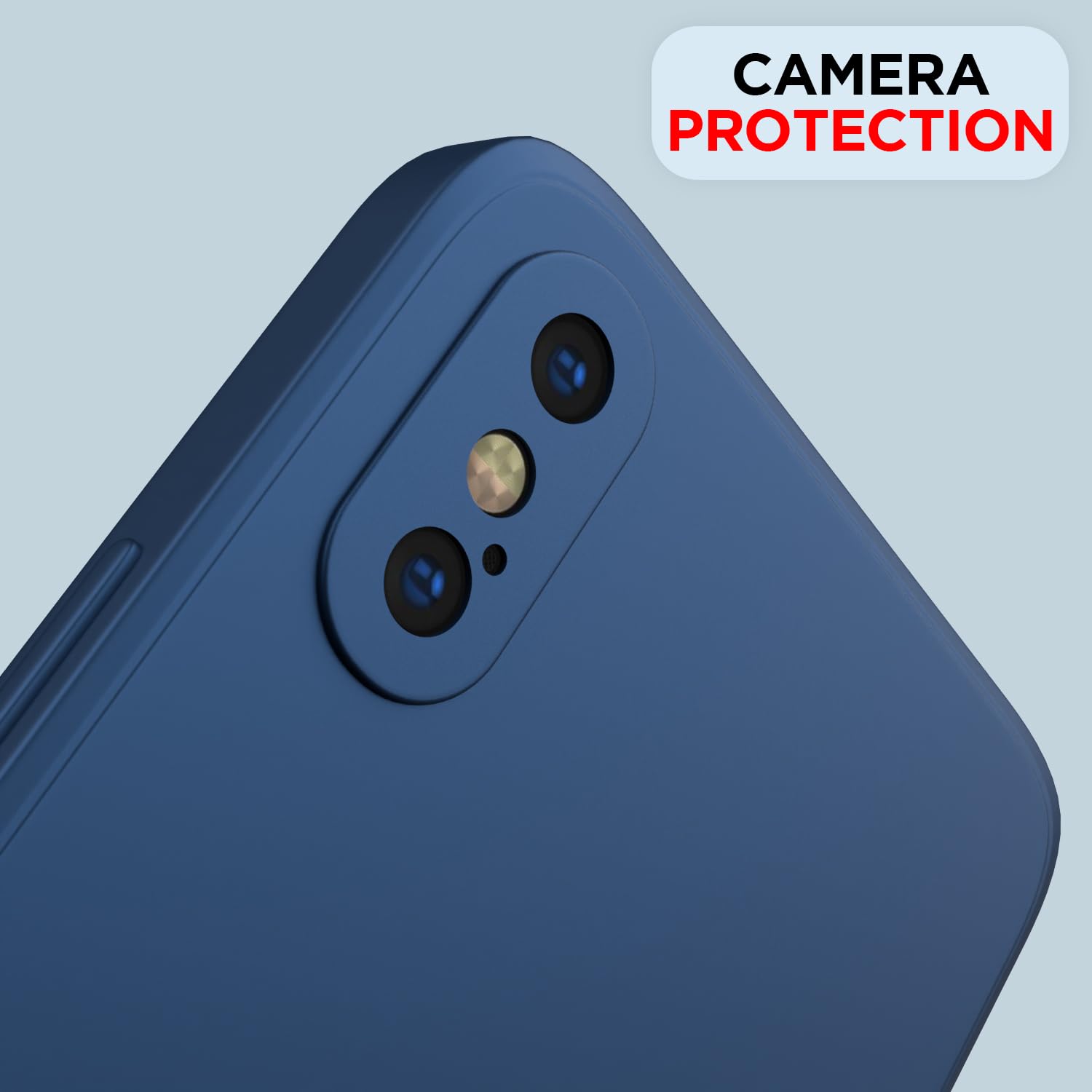 Pikkme iPhone X/XS Soft Matte Liquid Silicone Slim Back Cover | Blue