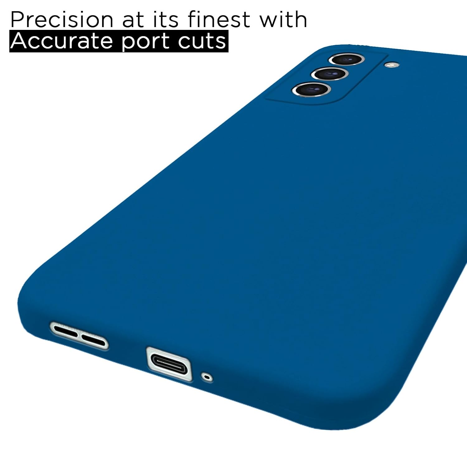 Pikkme Samsung Galaxy S21 FE 5G Soft Matte Silicone Shockproof Case | Blue