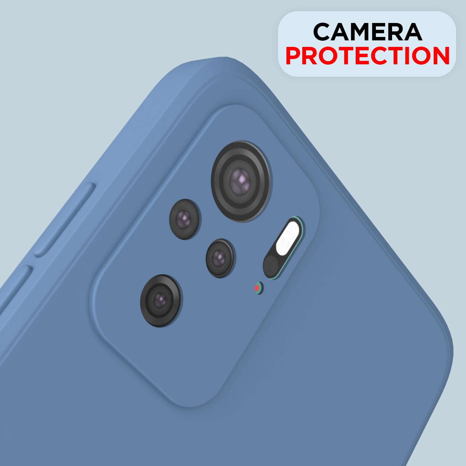 Pikkme Redmi Note 10 / Redmi Note 10S Soft Matte Silicone Shockproof Case (Aqua Blue)