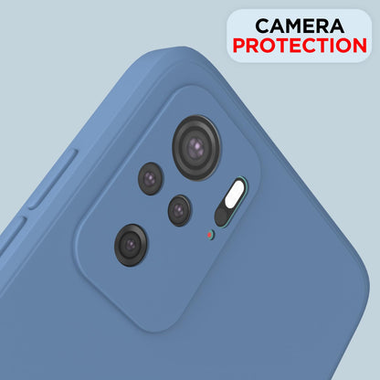 Pikkme Redmi Note 10 / Redmi Note 10S Soft Matte Silicone Shockproof Case (Aqua Blue)