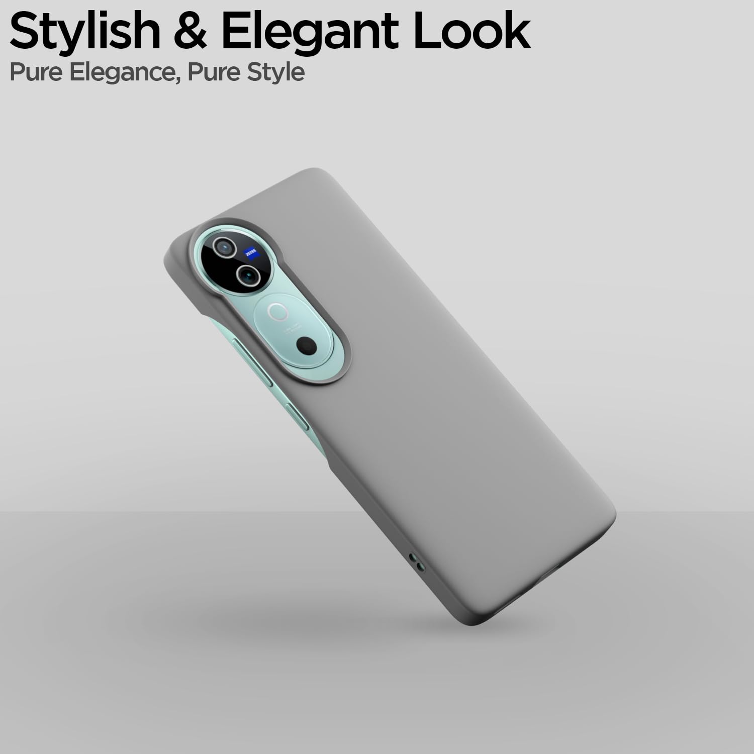 Pikkme Vivo V40 5G / V40 Pro 5G / T3 Ultra 5G SideCut Soft Matte Silicone Back Cover (Grey)