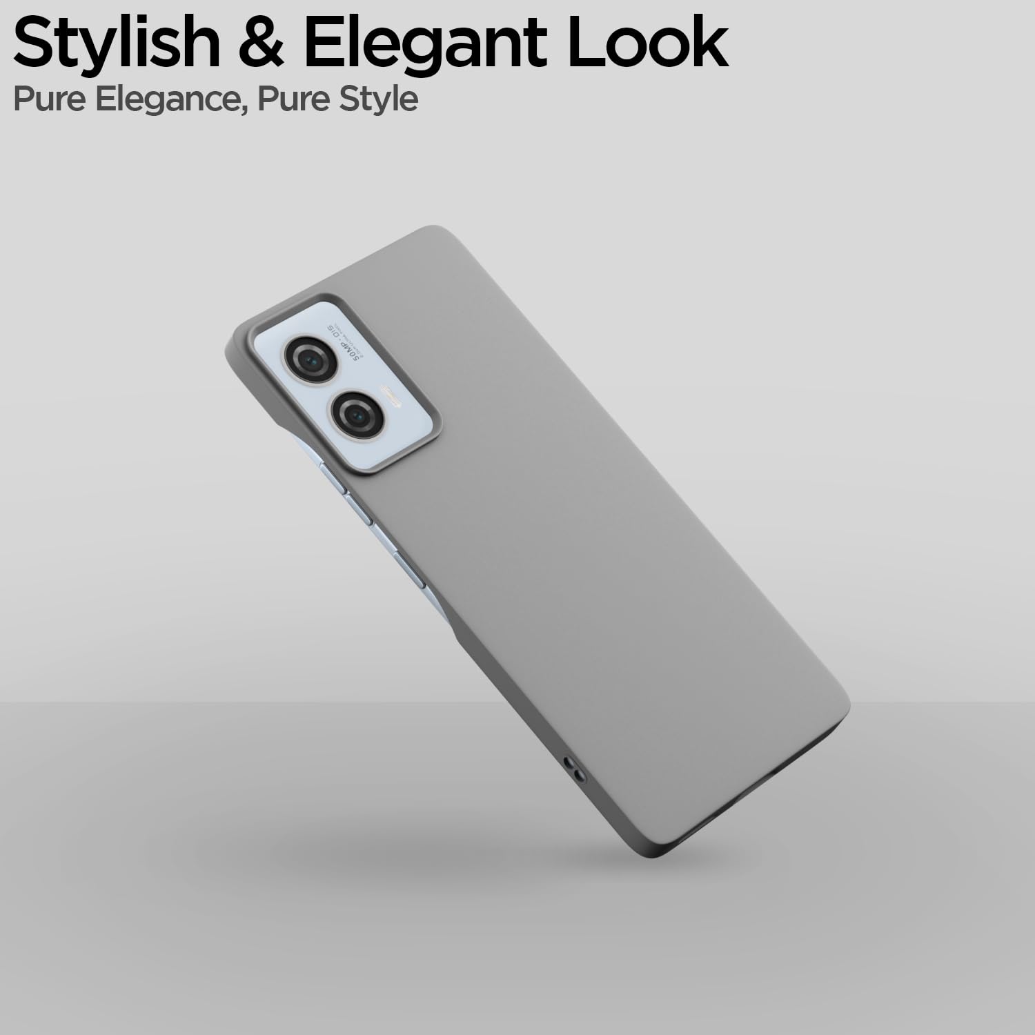 Pikkme Moto Edge 50 Fusion 5G SideCut Soft Matte Silicone Back Cover (Grey)