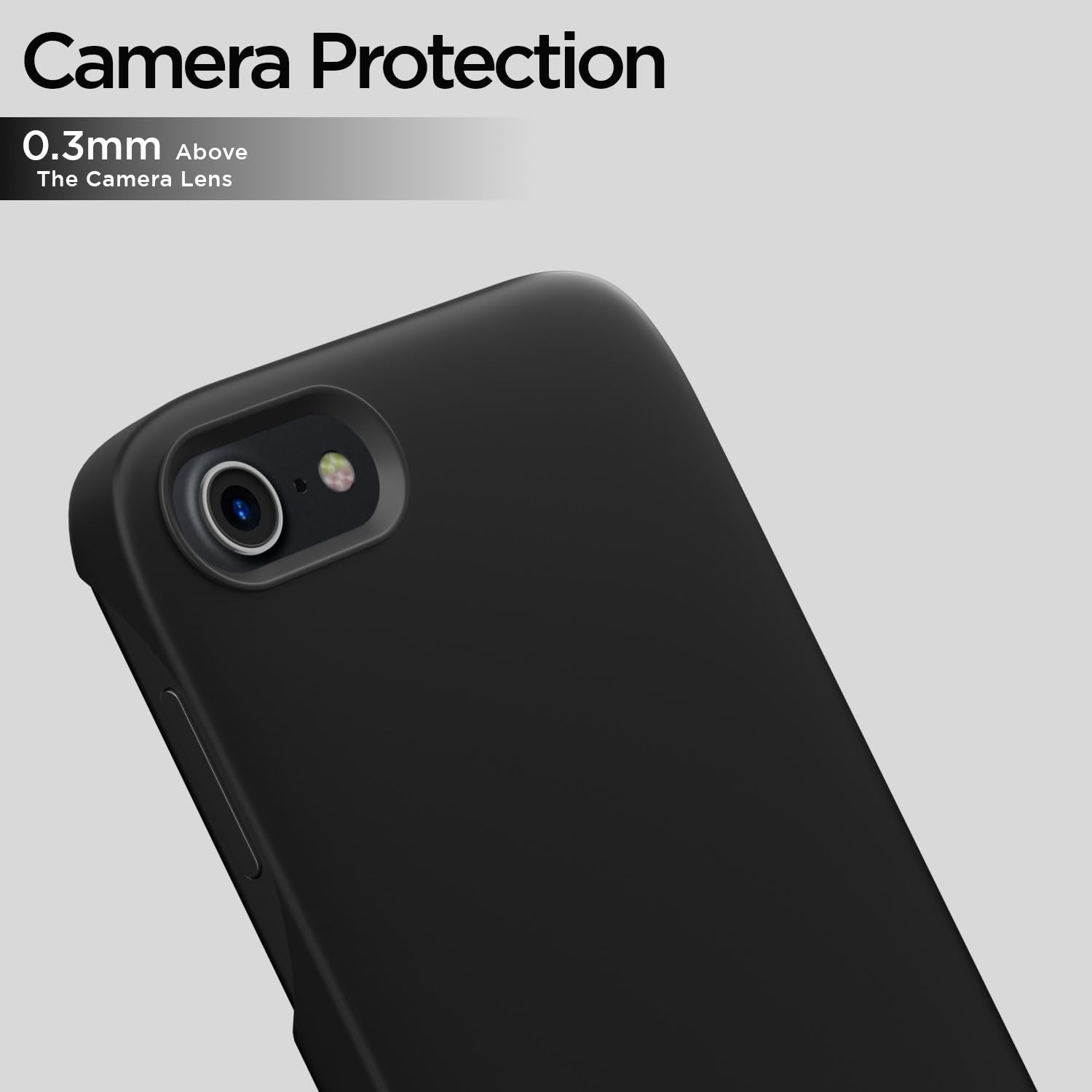 Pikkme iPhone 7/8 / SE 2020 SideCut Soft Matte Silicone Back Cover(Black)