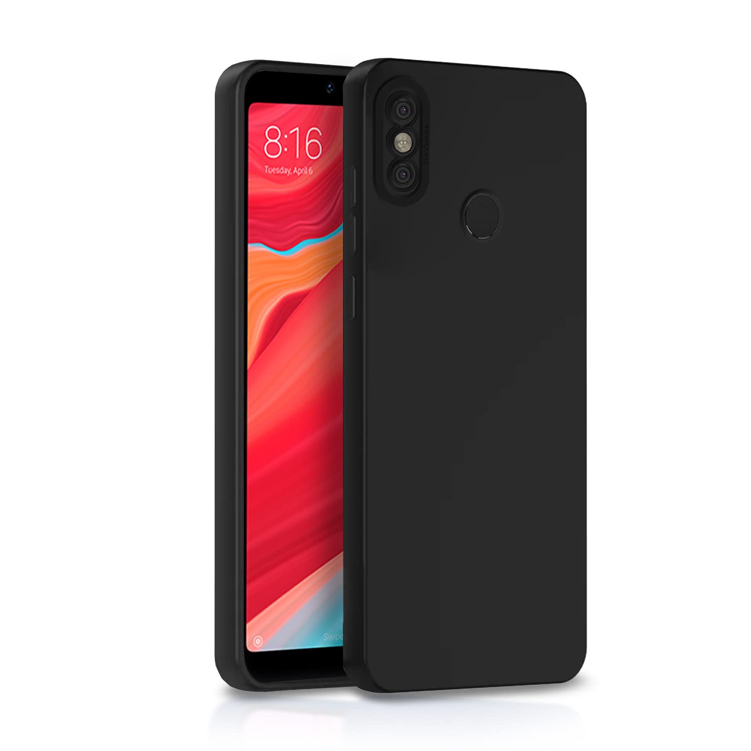  Mi Redmi Y2 Liquid Silicone Back Cover-Black