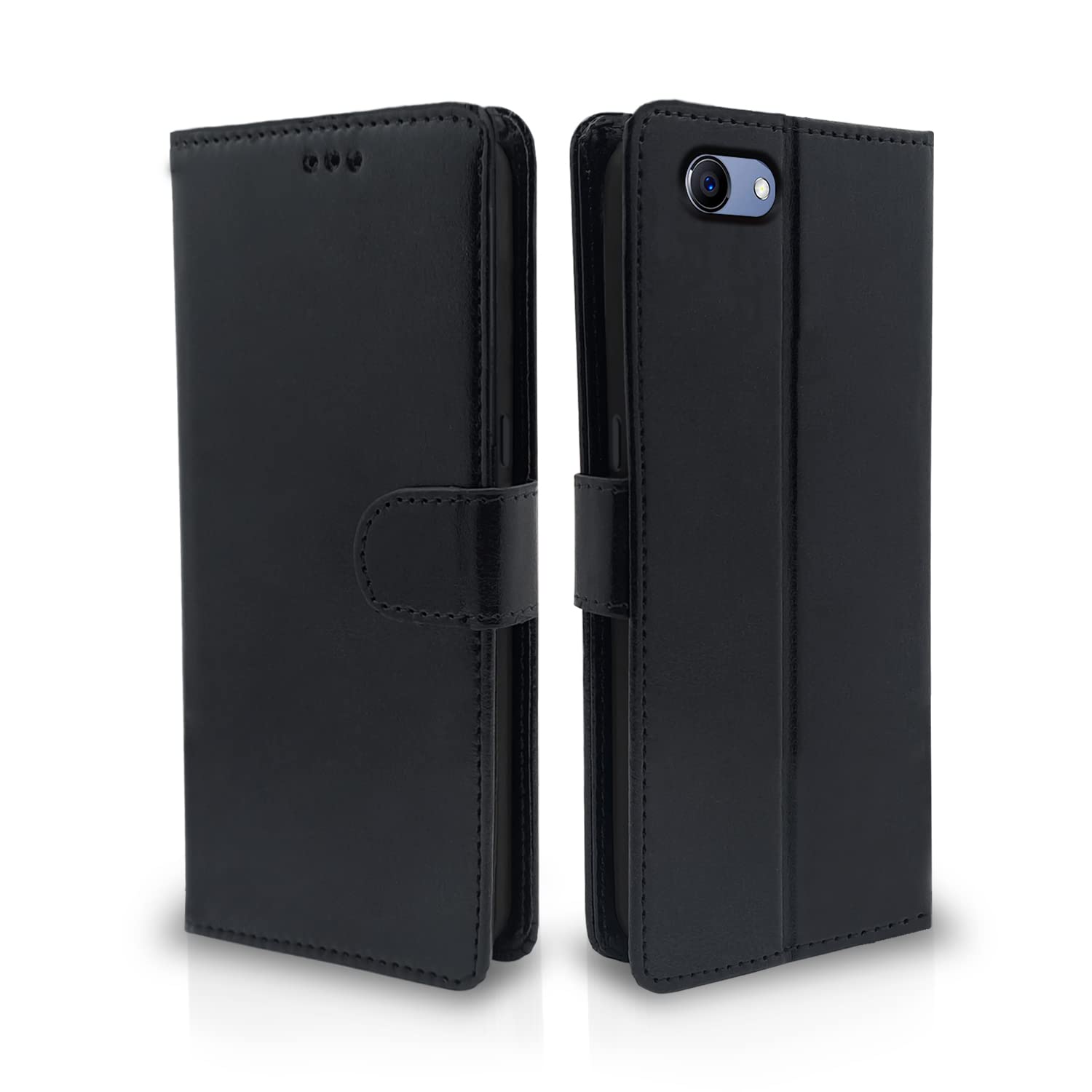 Pikkme Realme 1 Vintage Flip Cover (Black)