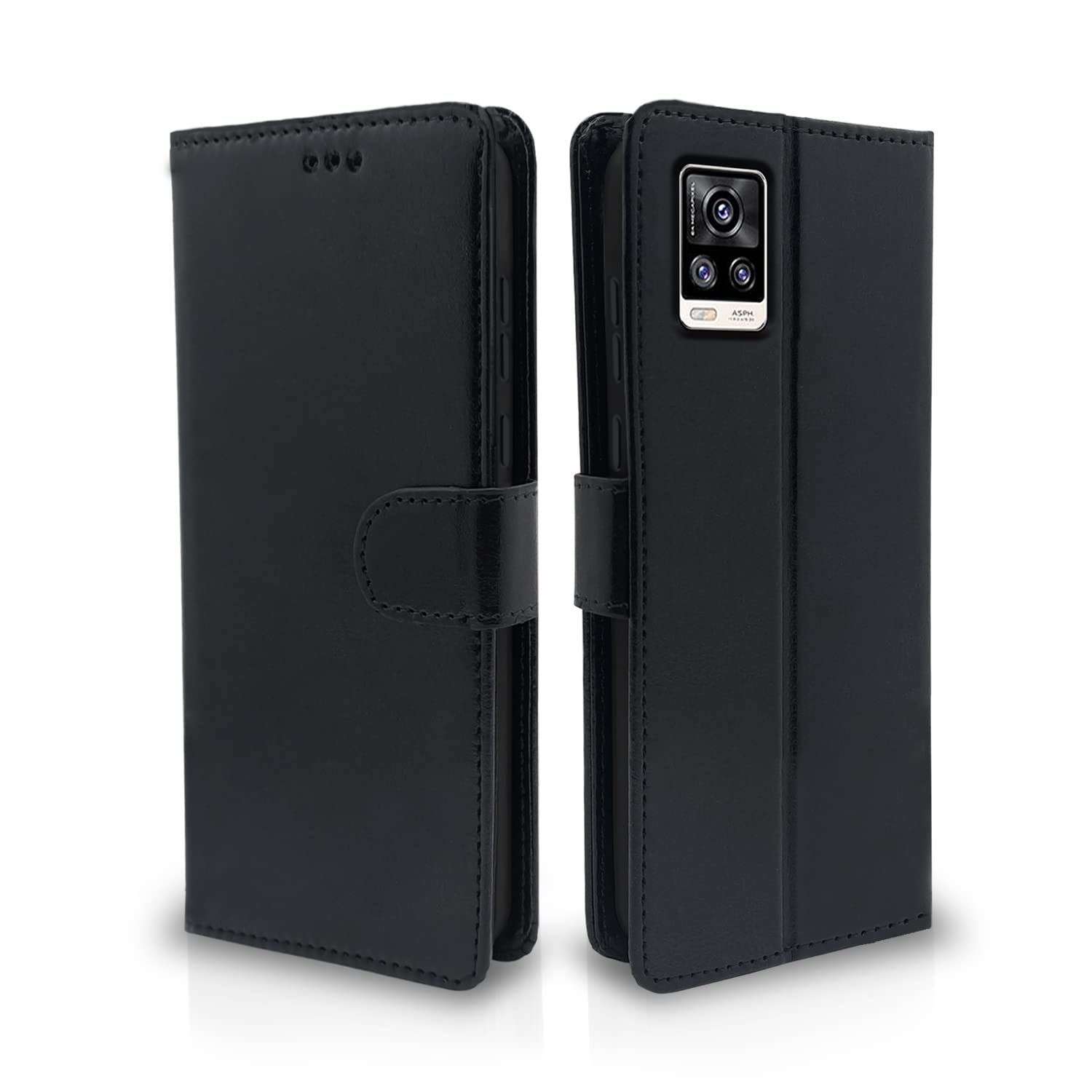 Pikkme black flip cover for Vivo V20