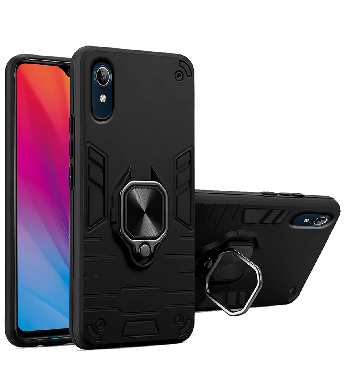 Vivo Y91i D5 Tough Armor phone cover in black by Pikkme