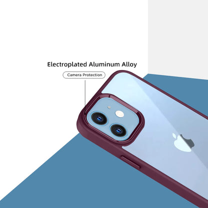 Pikkme iPhone 11 Electroplated Crome Metal Ring Back Cover (Magenta)