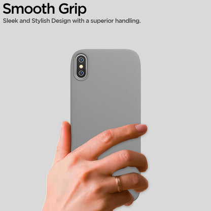 Pikkme iPhone X/Xs SideCut Soft Matte Silicone Back Cover (Grey)