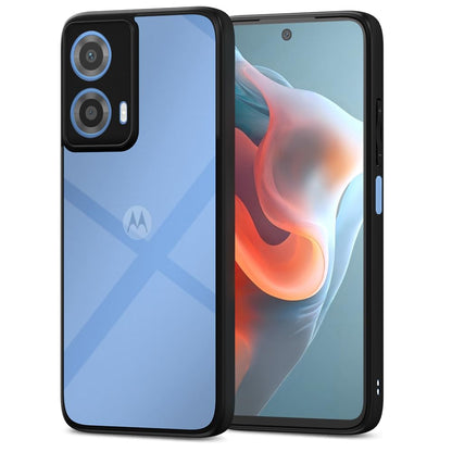 Pikkme Motorola Moto G34 / G45 5G Eagle 2 Shockproof Transparent Sleek Hybrid Armor Back Cover (Black)