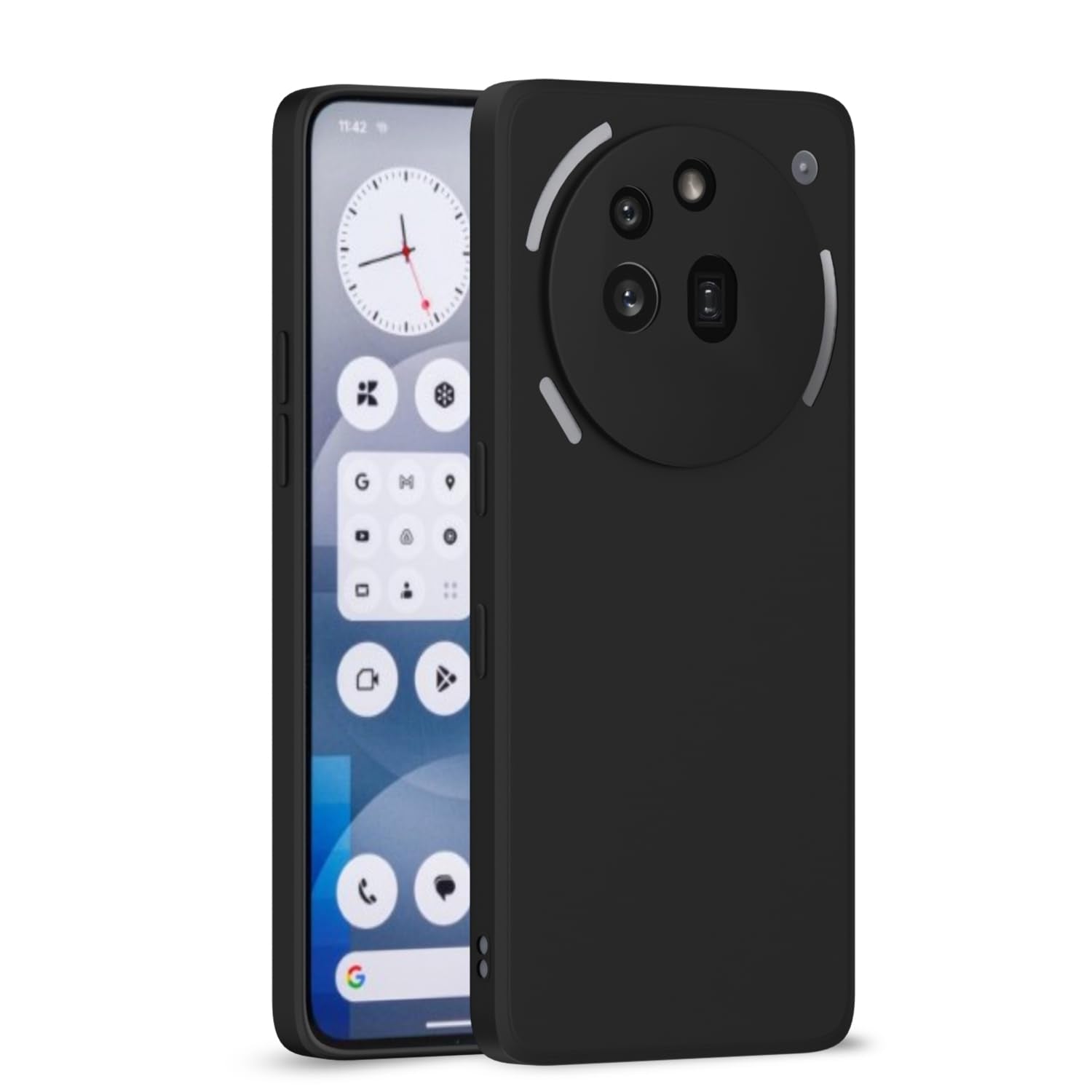 Pikkme Nothing Phone 3A Pro Liquid Silicone Back Cover  - Black