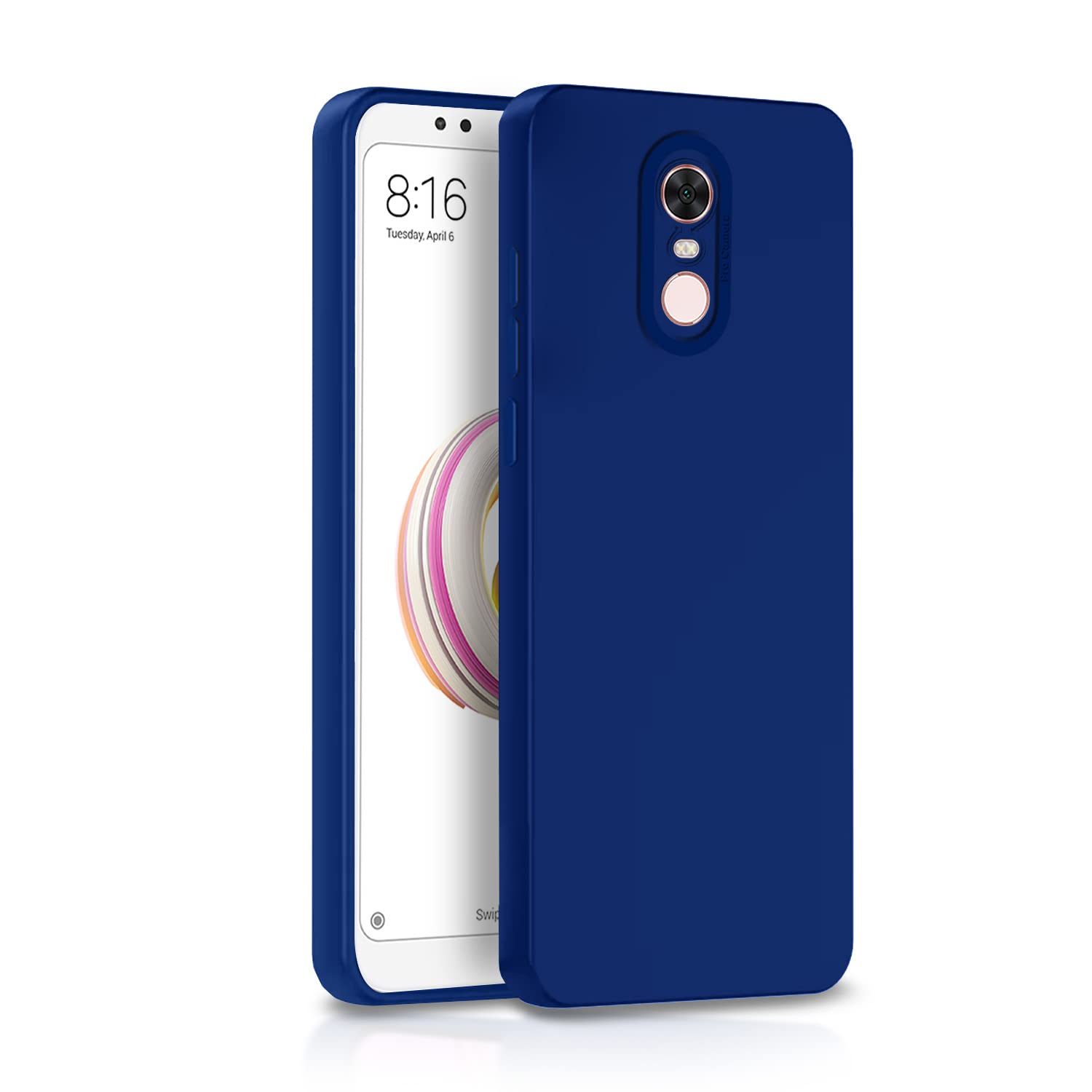 Redmi Note 5 Liquid Silicone mobile back cover in blue by Pikkme