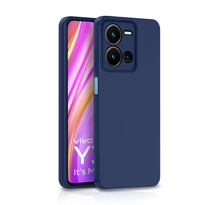 Pikkme blue Matte mobile cover for Vivo Y35