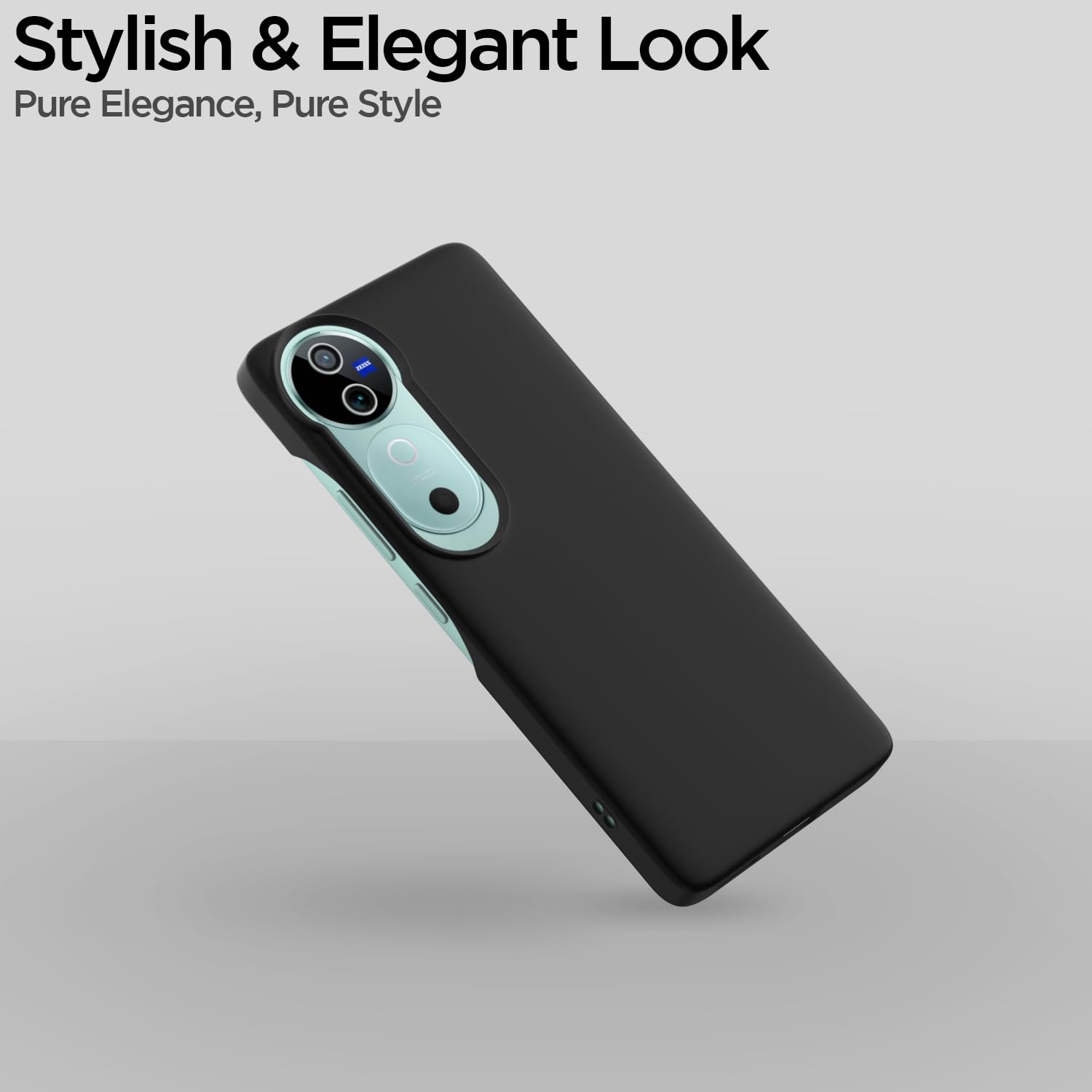 Pikkme  Vivo V40 5G / V40 Pro 5G / T3 Ultra 5G SideCut Back Cover (Black)