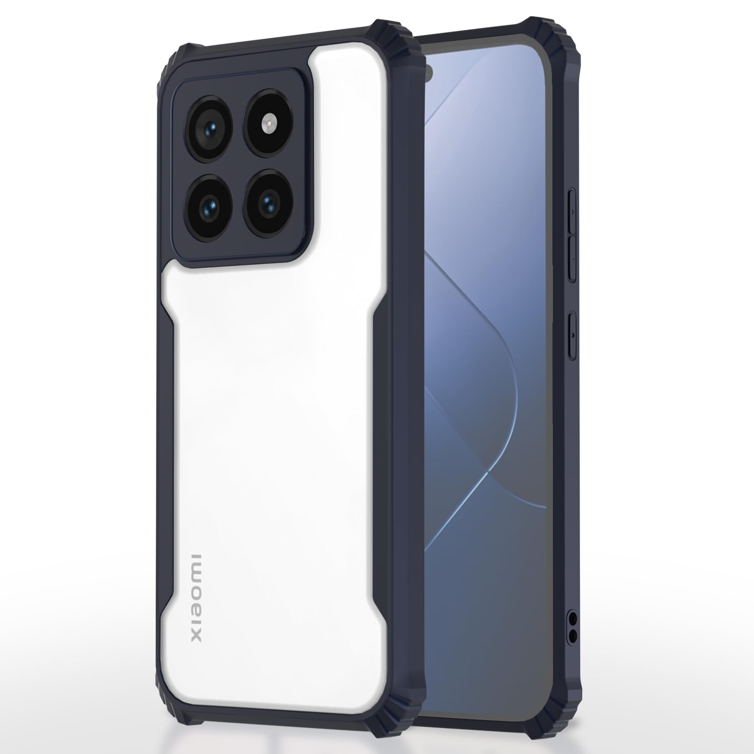 Mi 14 5G Clear back cover in blue by Pikkme