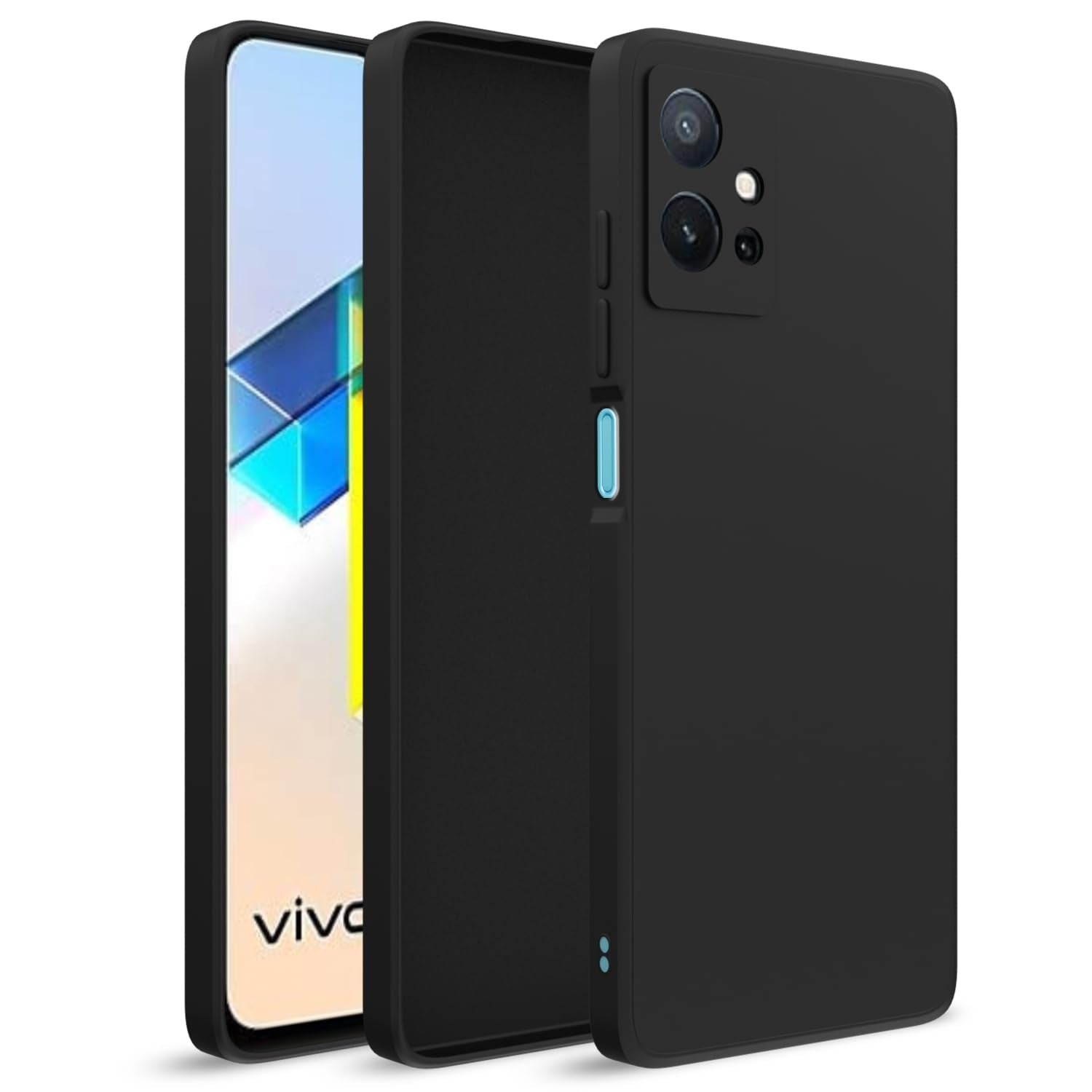 Pikkme black back cover for Vivo T1/Y75/iQOO Z6 5G