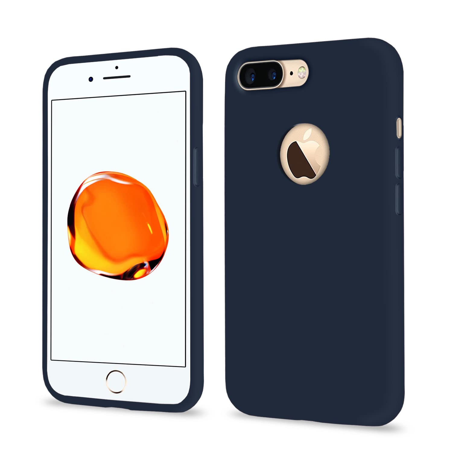 iPhone 7 Plus/8 Plus Soft Silicone mobile back cover in dark blue by Pikkme