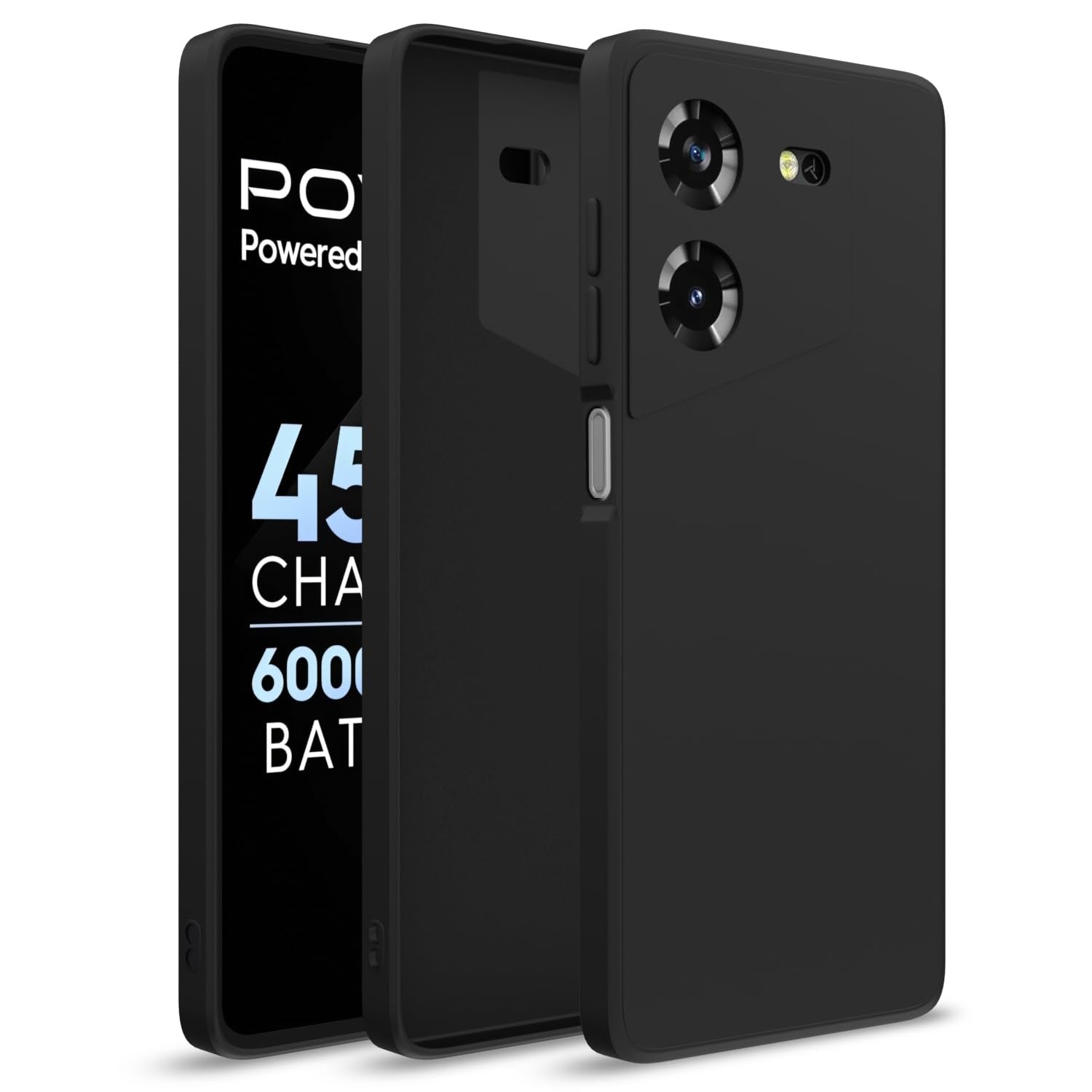Pikkme Tecno Pova 5/Pova 5 Pro 5G Liquid Silicone black phone cover