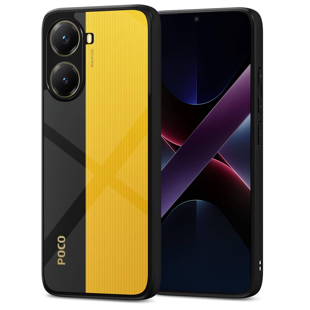 Pikkme Poco X7 Pro 5G Eagle 2 Shockproof Transparent Sleek Hybrid Armor Back Cover (Black)
