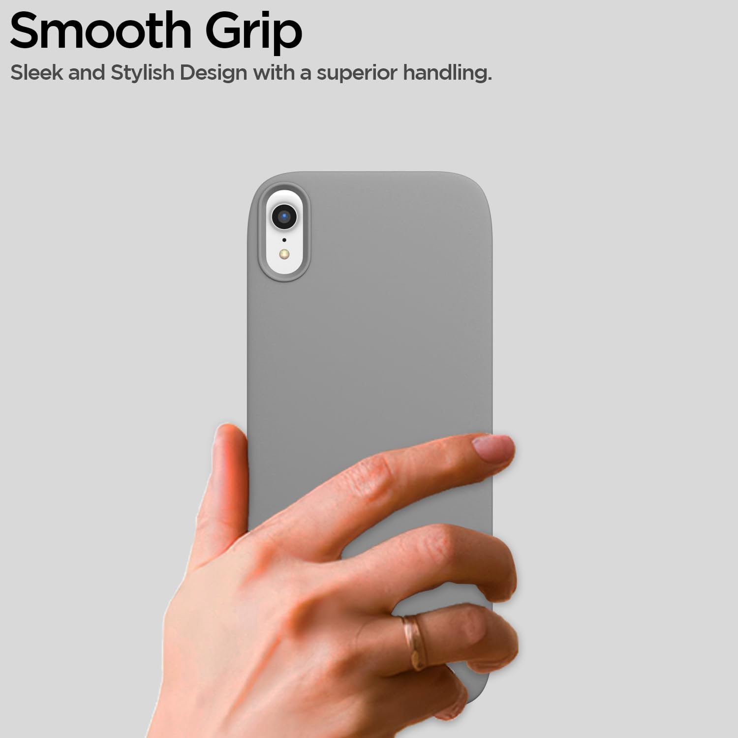 Pikkme  iPhone XR SideCut Back Cover (Grey)