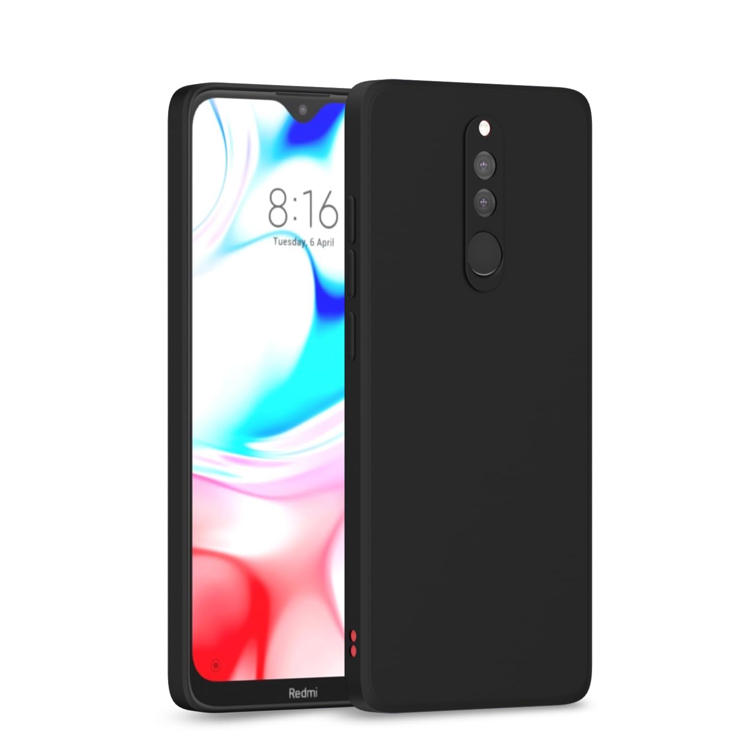 Pikkme Redmi 8 / Redmi 8A Dual Soft Matte Silicone Shockproof Case (Black)