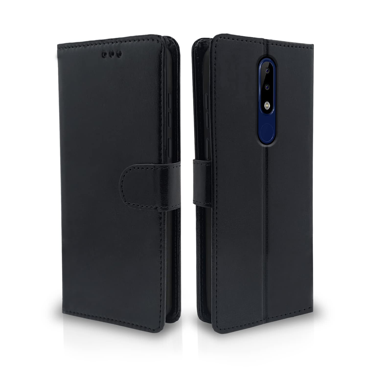 Pikkme Nokia 5.1 Plus Vintage Flip Cover (Black)