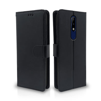 Pikkme Nokia 5.1 Plus Vintage Flip Cover (Black)