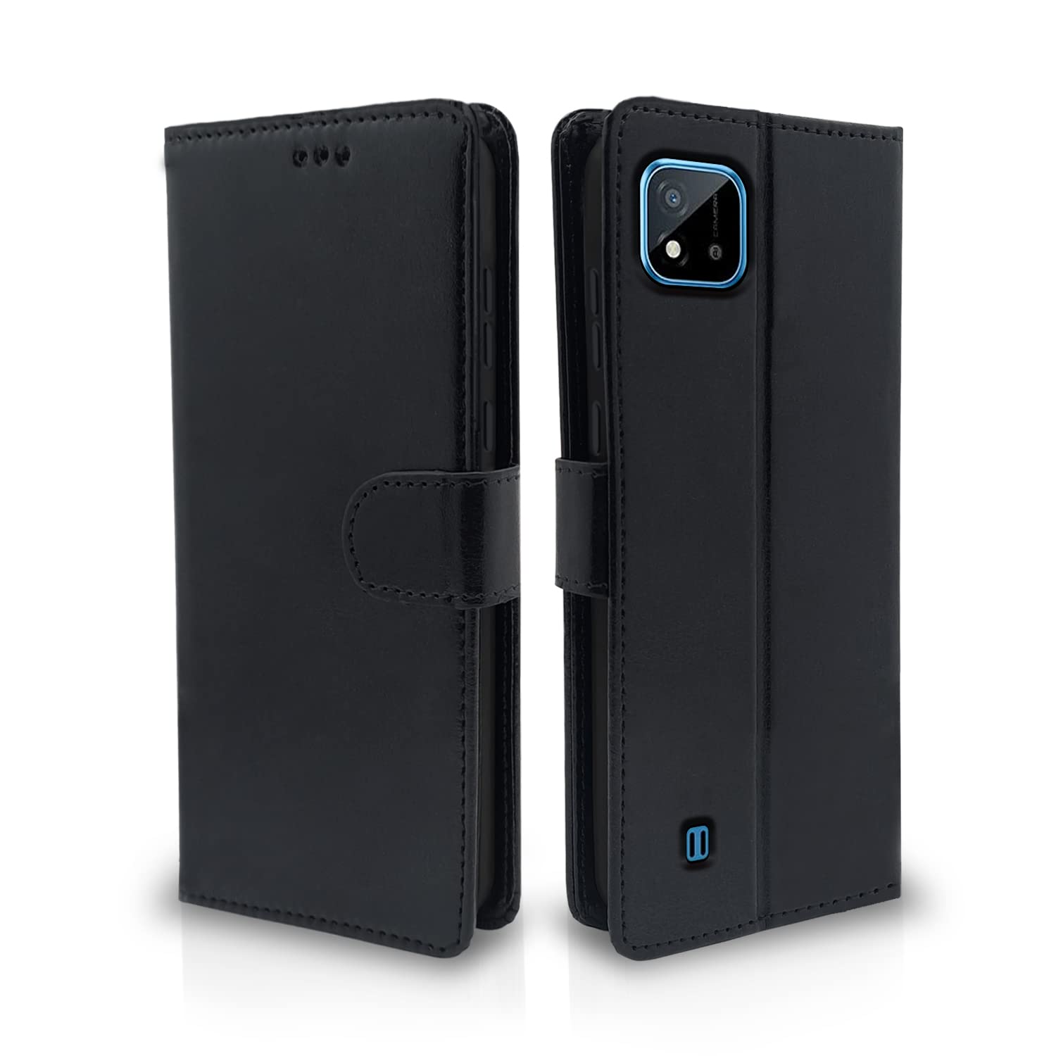 Pikkme Realme C20 Vintage Flip Cover | Black