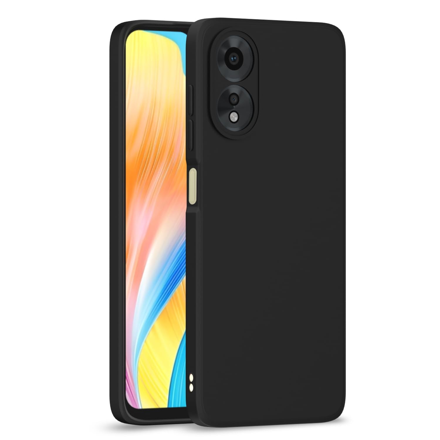 Pikkme black mobile back cover for Oppo A38/A18 4G