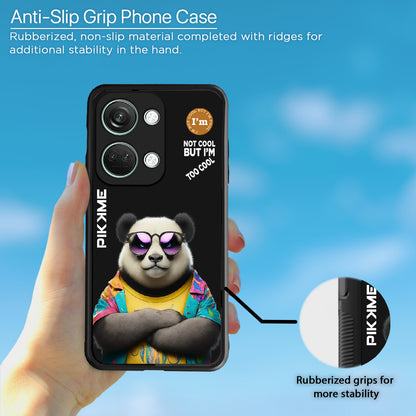 Pikkme Back Cover Pc Tpu + Printed Cool Funky Stylish Black Panda Swag Raised Edges Camera Protection |Bumper Case For OnePlus Nord 3 5G (Design 05)