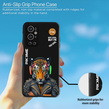 Pikkme Back Cover Pc Tpu + Printed Cool Funky Stylish Black Tiger Swag Raised Edges Camera Protection |Bumper Case For OnePlus 9 Pro (Design 06)