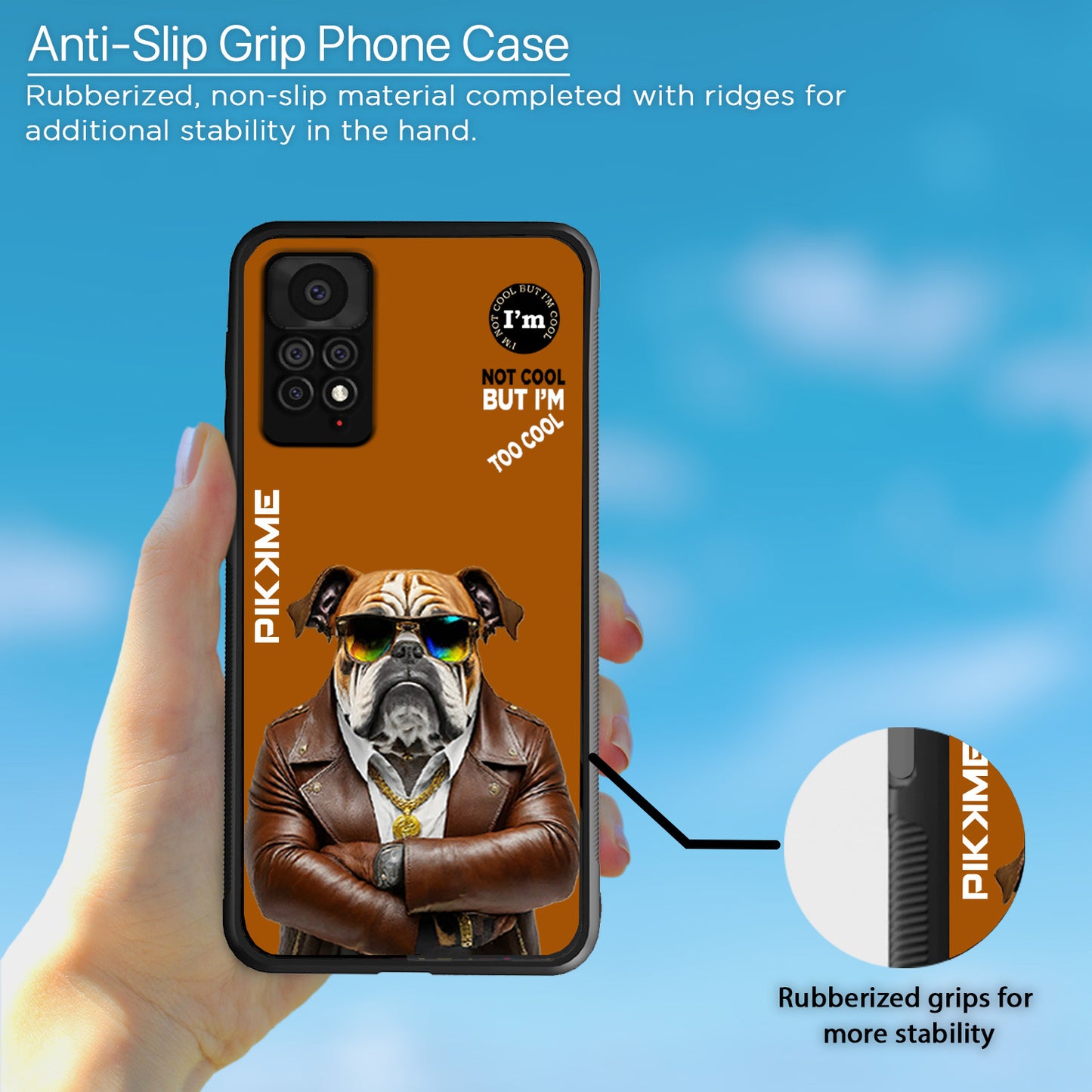 Pikkme Back Cover Pc Tpu + Printed Cool Funky Stylish Brown Dog Swag Raised Edges Camera Protection |Bumper Case For Redmi Note 11 Pro (Design 10)