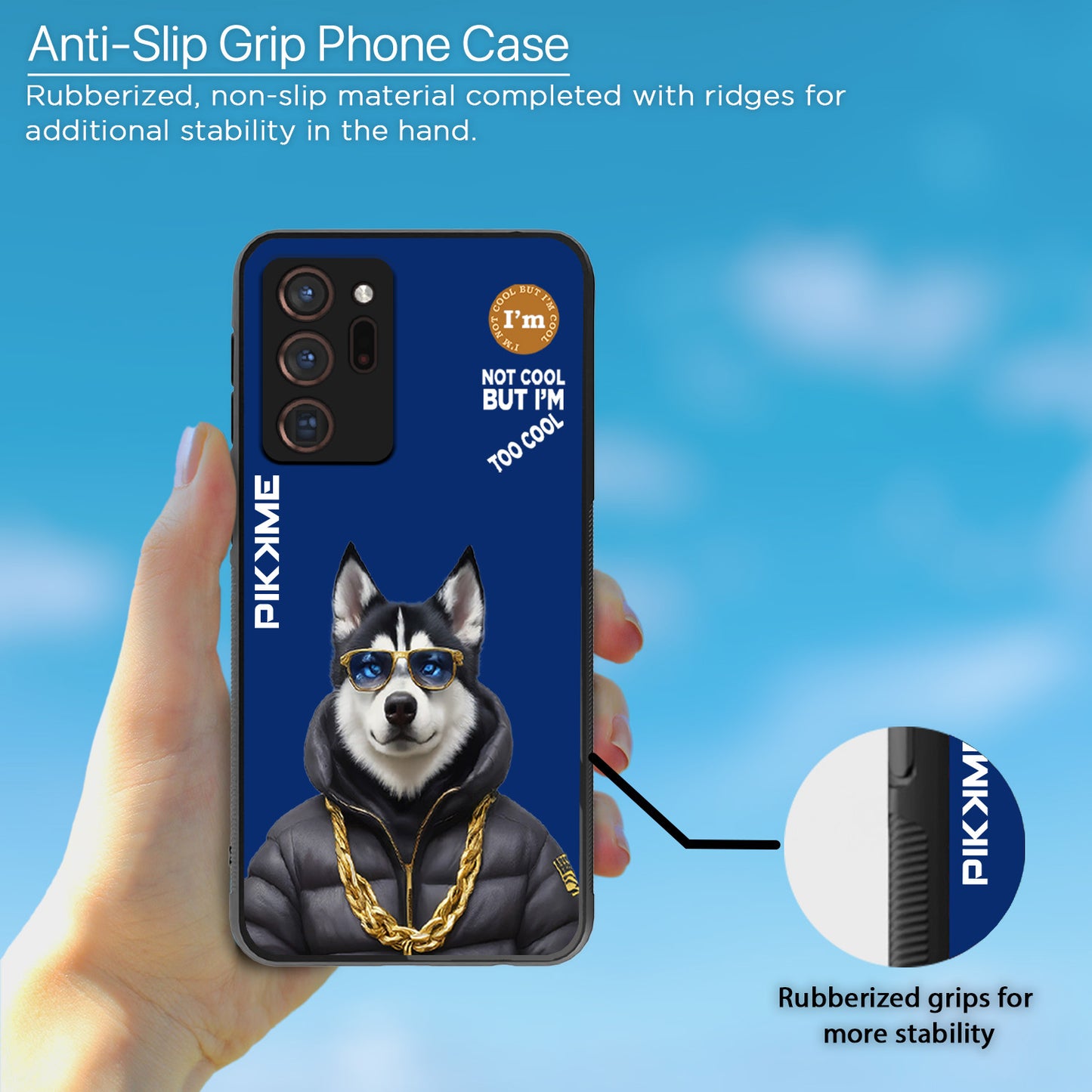 Pikkme Back Cover Pc Tpu + Printed Cool Funky Stylish Blue Dog Swag Raised Edges Camera Protection |Bumper Case For Samsung Galaxy Note 20 Ultra (Design 08)