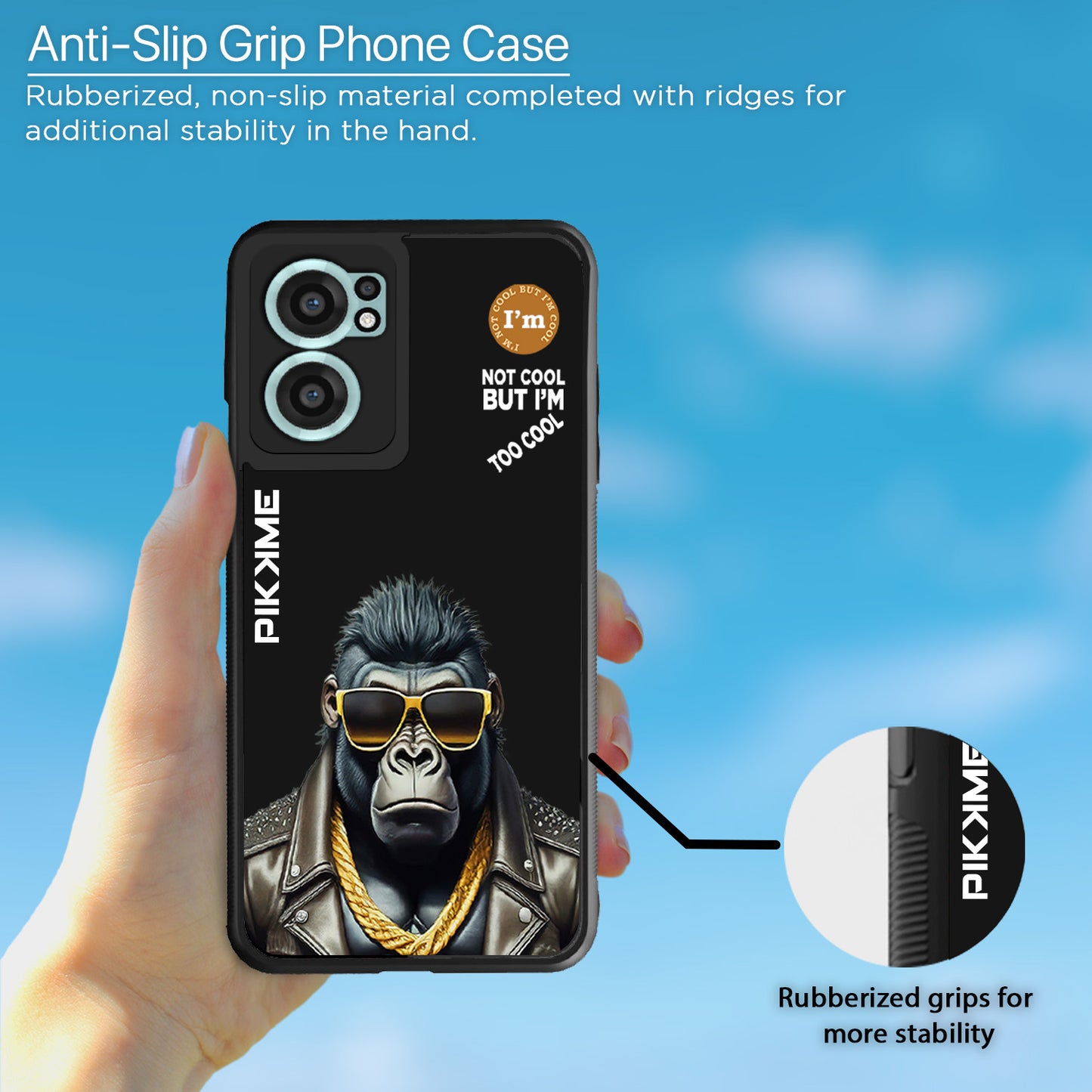 Pikkme Back Cover Pc Tpu + Printed Cool Funky Stylish Black Gorilla Swag Raised Edges Camera Protection |Bumper Case For OnePlus Nord Ce 2 5G (Design 07)